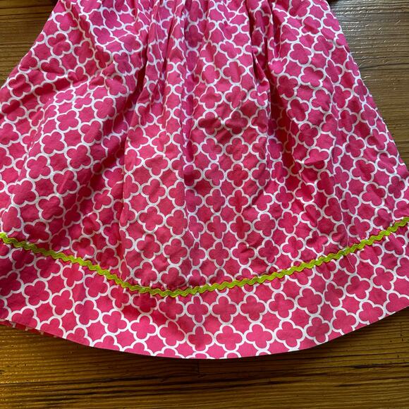 Debbie Dabble pink white short sleeve bunny spring smocked dress SIZE 24M - Picture 3 of 5